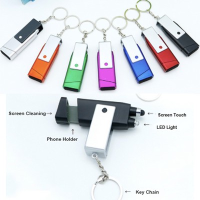 Multi-functional LED Phone Holder Key Chain