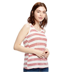 Women's Striped Slub Racerback Tank