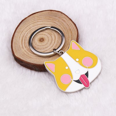 Yellow-White Dog Key Chain