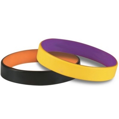 Two Tone Silicone Custom Wristband - .5"w