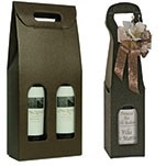 Marrone Chocolate Pebble 2 Bottle Italian Wine Carrier Box