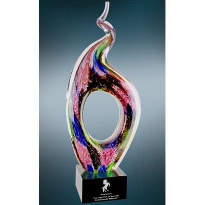 13 1/2" Twist Top Art Glass Award