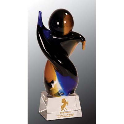 9 1/2" Twisted Body Art Glass Award