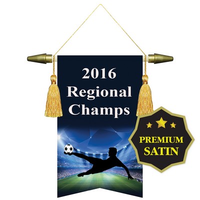 6" x 9" Premium Podium Banner Angle Cut/No Fringe