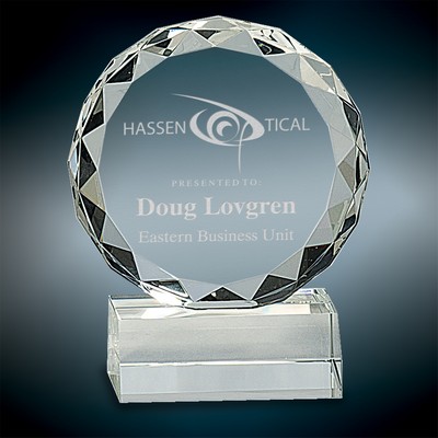 Large Round Facet Crystal Award