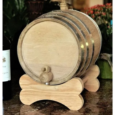 10 Liter Oak Wood Barrel with Steel Hoops