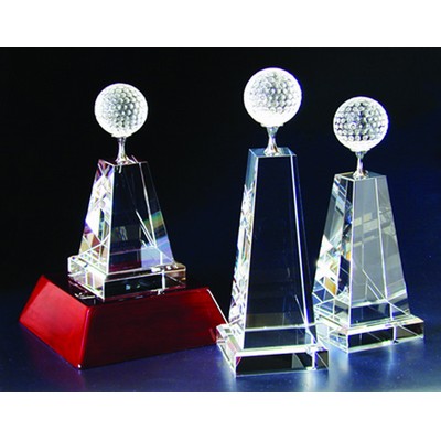 Golf Tower Optical Crystal Award/Trophy 9.5"H