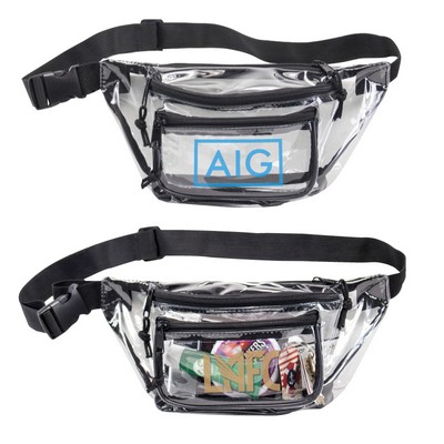 Clear Triple Zipper Fanny Pack