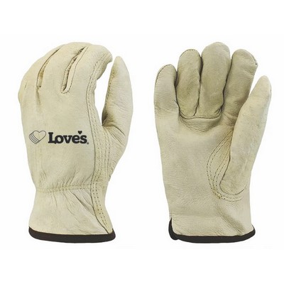 Pig grain, fleece lined, driver glove