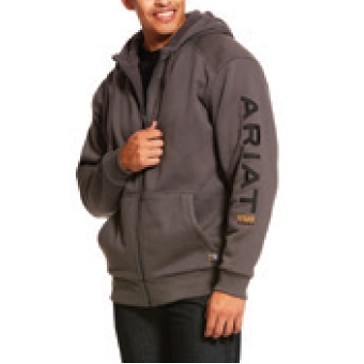 Ariat® Rebar™ All-Weather Full Zip Men's Rebar™ Gray Hoodie