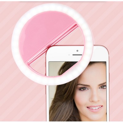 Rechargeable Clip On Selfie Ring Light for Live Straming/Video/Photography/Girls Make up 3 Light Mod