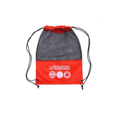 Mesh Drawstring Polyester Sport Back