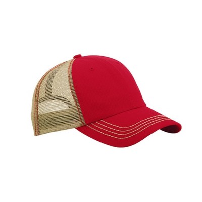 Cotton Twill 6 Panel Mesh Back Cap - High, Medium, Or Low Crown