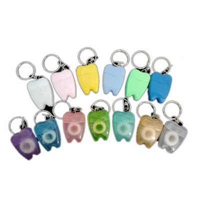 Tooth Shaped Dental Floss Keychain