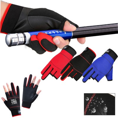 3 Cut Fingers Fishing Gloves