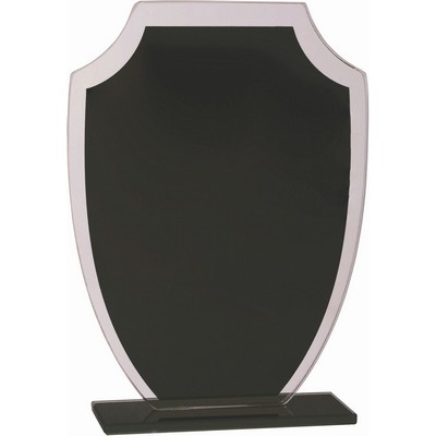 6 1/2" Black Shield Reflection Glass Award