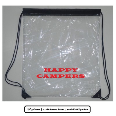 Full Dye Sublimation Clear Polyester Drawstring Bag