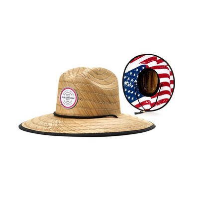 100% Straw Waterman Hat w/Printed Undervisor