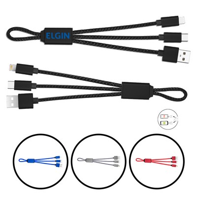 3-In-1 Usb Charging Cables Type C, Ios And Micro Usb