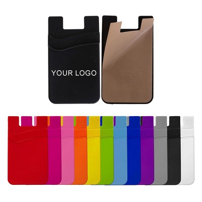 Silicone Phone Wallet Credit Card ID Card Holder with 2 Slots Pocket