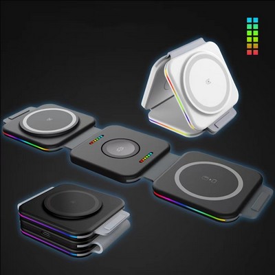 3 In 1 Foldable Wireless Charger Station Magnetic Wireless Charger