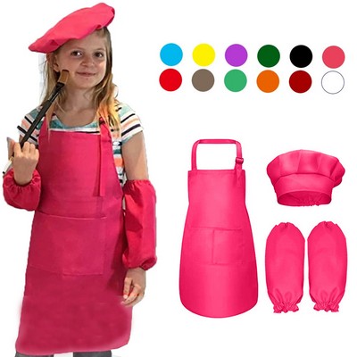 Adjustable Children Chef Hat Set