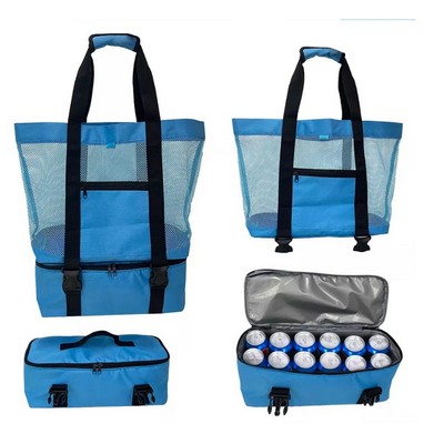 2 In 1 Beach Bag With Insulated Cooler