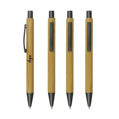 Bamboo Retractable Ballpoint Pen