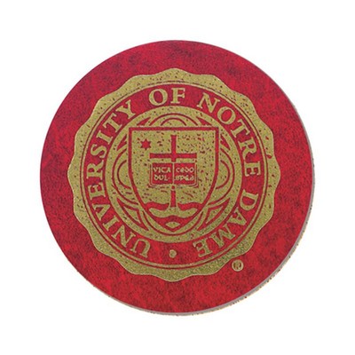 4" Round Leatherette Coaster