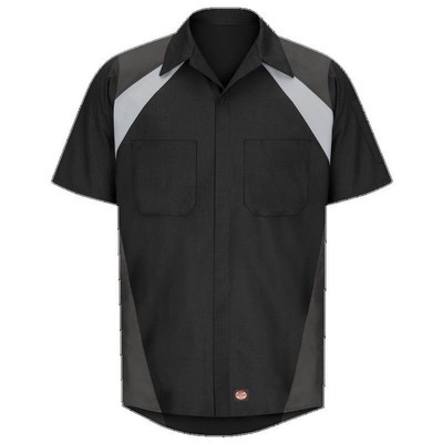 Red Kap™ Unisex Short Sleeve Tri-Color Shirt - Black/Gray/Charcoal Gray