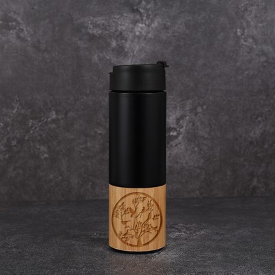 17 oz (550 ml) Double Wall Vacuum Bamboo Coffee/Travel Mug (DIAMOND)