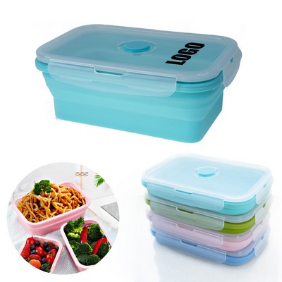 27 Oz. Foldable Silicone Lunch Box W/Lid