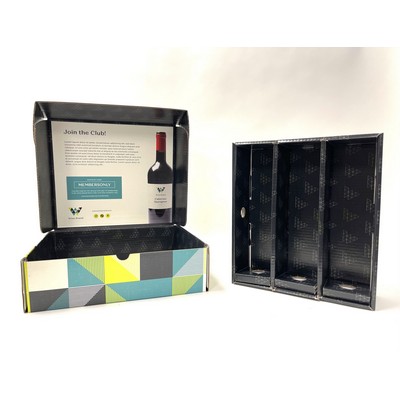 Custom Digitally Printed Corrugated 3 Bottle Wine Box