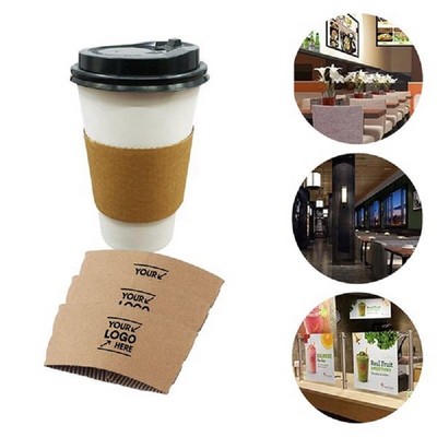 Double Wall Disposable Paper Coffee Drinking Cup Sleeve