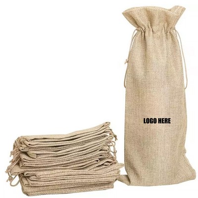 Burlap Wine Bag