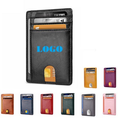 RFID Leather Credit Card Case