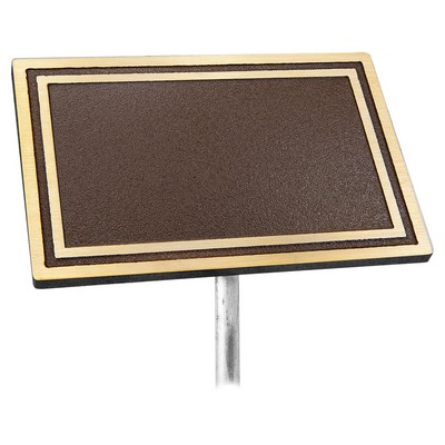 Bronze/Brown Rectangle Cast Aluminum Sign w/ 24" Rod