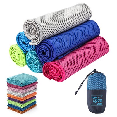 Quick Dry Cooling Microfiber Towel with Mesh Pouch