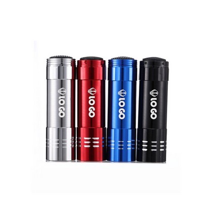 Aluminum 9 LED Flashlights with lanyards