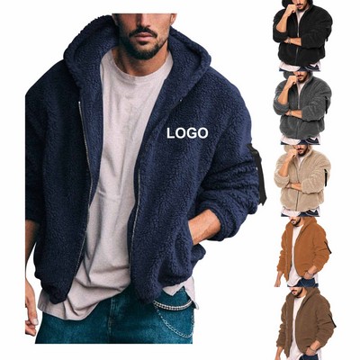 Men's Double Side Fleece Hoodie Jacket