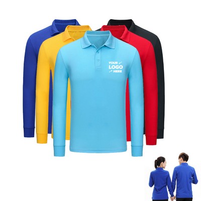 Long Sleeve Mesh Tech Polo Shirt