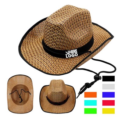 MOQ100 Wide-Brimmed Cowboy Straw Hat