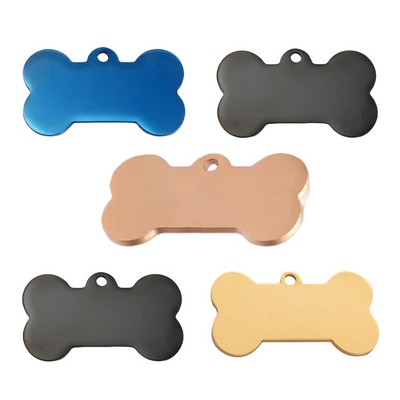 Bone Shaped Brass Pet Tag