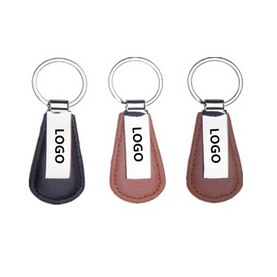 Metal Keychain With PU Leather