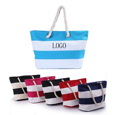 Canvas Striped Handbag