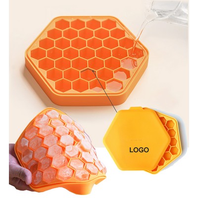 Silicone Honeycomb Modeling Ice Cube Tray with Lid