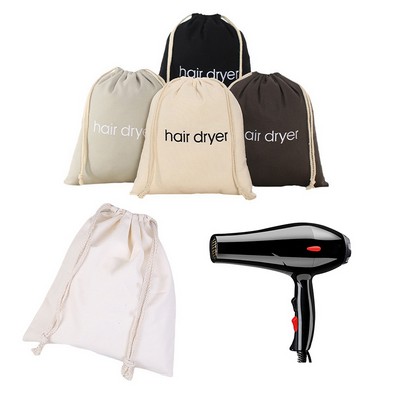 Canvas Hair Dryer Drawstring Bags (12" W x 12" H)