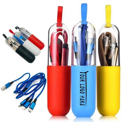 3-in-1 Date Cable In Capsule Shape Case