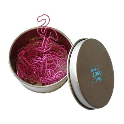 Flamingo Paper Clips w/Tin Container