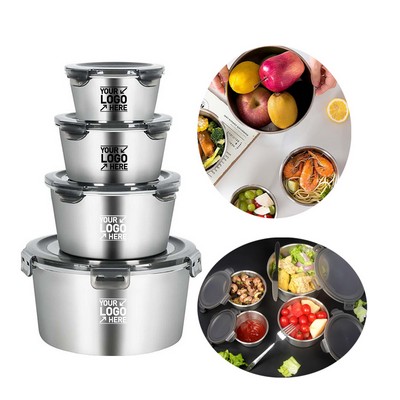 Stainless- Steel Mixing Bowls with Airtight Lids Kitchen Nesting Bowls Salad Dish Food Tray Set